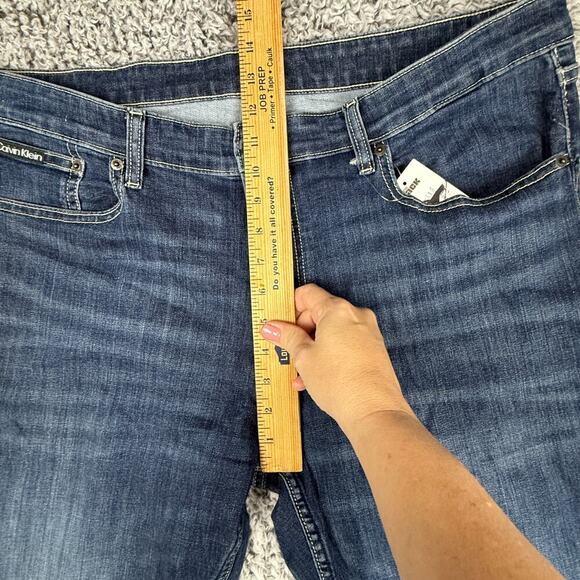 Calvin Klein Men's Stretch Slim Leg Denim Jeans Pants Dark Wash Size 38 x 32 - Picture 8 of 11
